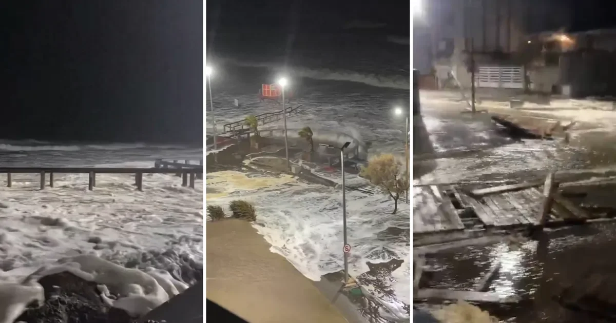 La Costa Atlántica en crisis: ciclón extratropical provoca olas de 7 metros y destrucción significativa