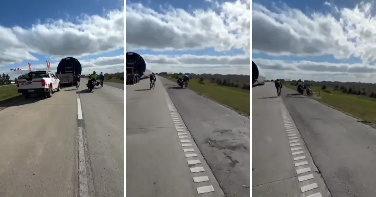 La Ruta 6 se convierte en escenario de un accidente entre un policía y un ciclista