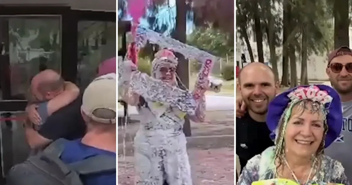 Una abuela de 64 años celebra su graduación en la UNLP rodeada de su familia