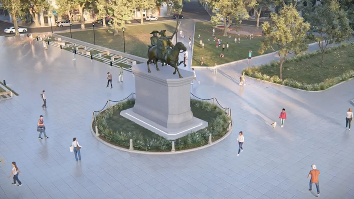 Vecinos de Plaza España preocupados por la posible remoción del "Monumento a la Fraternidad
