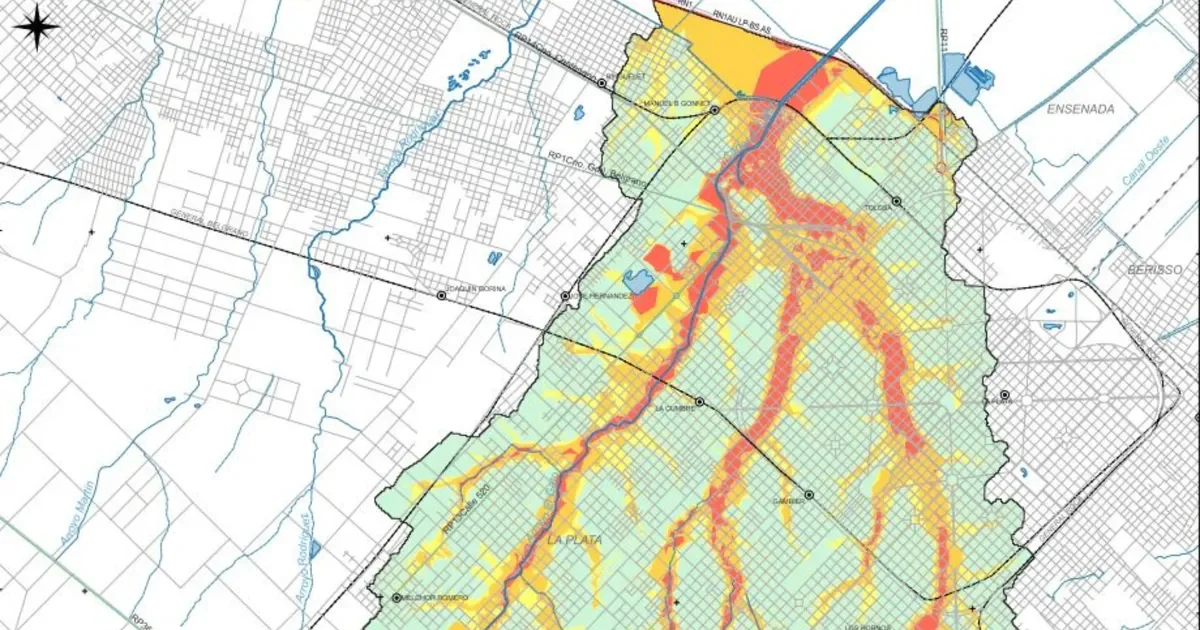 Zonas de La Plata en alerta: el mapa de riesgo del Arroyo El Gato revela peligros de inundación